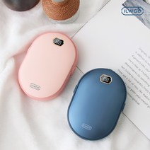 일우 핸들러 LED 휴대용 충전식 손난로 보조배터리 10000mAh 대용량 C타입USB 핫팩 양면발열, 네이비