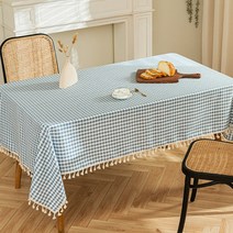 직사각 대형식탁보 체크무늬 6인 8인 크리스마스테이블 클래식, 135x240cm, 라이트커피