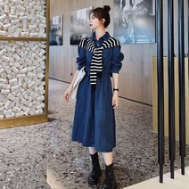 디커스텀 여성용 카라 데님 원피스