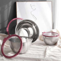 스테인레스 밀폐 믹싱볼 3종 세트 + 뚜껑포함