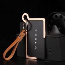 tesla key fob model 카드 홀더 3 y 카드 케이스 보호 커버 금속 보호 가방 leather lanyard keychain ring
