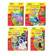 아모스 아이클레이 10g 18g 4색 5색 야광 탱탱 클레이 점토 미술, 04.18g-5색