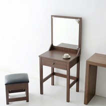 마켓비 POLABO 화장대세트 EMM12855D 브라운월넛베니어 화장대서랍장 좁은공간화장대 화장품정리대 수납화장대