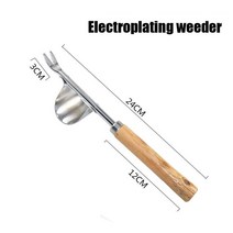 원예도구 원예용품 주말농장 전지가위 전동가위 미니원예도구 스테인레스 스틸 나무 손잡이 정원 Weeder 손, 01 Electroplating