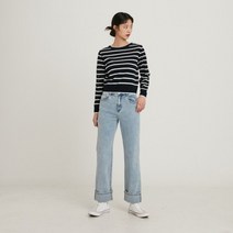 [랩] [made by LAP] 일자핏 밑단롤업 데님팬츠 AN1DP266