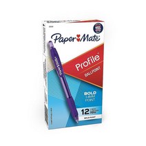 Paper Mate Profile 접이식 볼펜 볼드 (1.4mm) 12개, Purple