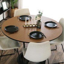 원형 테이블보 식탁보 실리콘 가죽 방수 호텔 티 모던, 가죽 원형 테이블 쿠션 [직경 70cm], 브라운 P8010