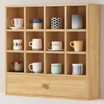 북유럽 심플 컵 진열장 카페 주방 머그컵 수납 보관함 장식장, FREE, 60xH 45cm 월넛_오픈형