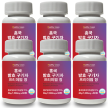 헬씨그린 홍국 발효 구기자 프리미엄 정 1000mg 2달분, 6개, 60정