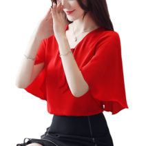 블라우스 여성 여름 반팔 블라우스 셔츠 4F599