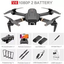 드론 헬리켐 촬영용드론 드론공장 2021 new v4 rc 4k hd 광각 카메라 1080p wifi fpv dual 카메라 quadcopter 실시간 전송 완구, 1080P-2 배터리