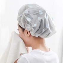 큐티 물방울 샤워캡 블루 PEVA 방수 헤어캡 추천 파는곳, 상세페이지 참조