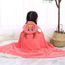 키즈 베이비 속건 목욕타월 후드가운 비치타월 샤워타월 유 물놀이 비치가운 후드타월, 90*150cm(서홍색)