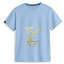 봄여름 루즈핏 순면 반팔 티셔츠 소뇌호랑이 프린트 남여스타일 티셔츠