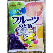 카바야 후르츠노도캔디 탄산캔디 일본사탕 사과 복숭아 포도 레몬사탕 114g
