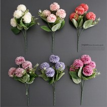 조화 알륨 카페 거실 퐁퐁국화 꾸안꾸 장식품 모던 봄맞이 예쁜 집들이 디자인, 1개, 피치