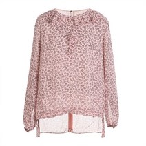 [올리비아로렌(아울렛)] 올리비아로렌 NC11 프릴 쉬폰 블라우스 프린팅 프릴 쉬폰 블라우