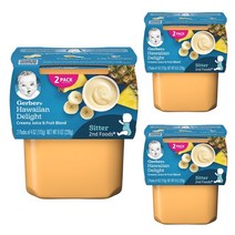 거버 어린이 액상 식품 113g 2개입, 하와이안 딜라이트(Hawaiian Delight), 3개