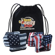 Beer Belly Bags 콘홀 - 경쟁사 시리즈 8 백 레진 충전 양면 스티커 사이드 | 매끄러운 바스켓 위브 (깃발/군대) 627595, Flag/Military
