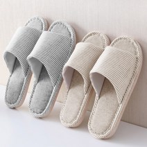 숄뱅 커플 스트라이프 층간소음 방지 거실화 2종 세트, 그레이, 베이지