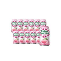 트로피카나 스파클링 복숭아 355ml 12캔/탄산음료/탄산주스, 트로피카나 스파클링 복숭아 355