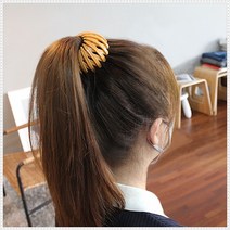 만두 똥머리핀 똥머리 포니 똥머리밴드 똥머리스틱밴드 유광 헤어핀 헤어끈 당고머리 스틱밴드 곱창밴드, 3-만두핀-오렌지