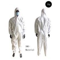일회용 방진 오일 유행성 항균 플라스틱 클로저 절연 안전 복 보호복 작업복, 04 SMS-WHite-50g_03 XL