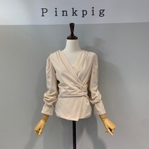 핑크피그 등지퍼 셔링 블라우스(PPA2BL2147)