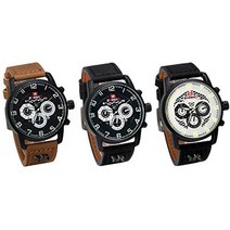 JewelryWe Men Watches Simple Analog Quartz Calendar Watch Leather Band Wristwatch Causal Dress Watc