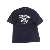 슈가포인트 그래픽 반팔 티셔츠 / 남녀 공용 / 커플티 / 순면 라운드넥 반팔 티셔츠 Suppertime - Navy