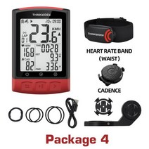 즈위프트센서 ZWIFT 자전거속도계 ThinkRider BC108 GPS 자전거 컴퓨터 사이클링 속도계 E 4.0 ANT + Ciclismo Garmin Zwift 액세서리 용 전, Package 4
