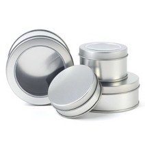 캔디 사탕통 쿠키 원형틴케이스 양철통 철제케이스 원통 보석함 쥬얼리박스, 90x35mm-투명창