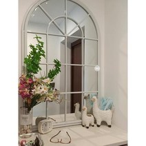 북유럽 라탄 흑경 은경 아기 안전 오목 아크릴 어린이집 글라스 이탈리아 터프팅 벽 거울, 화이트