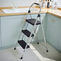 모르포 가정용 접이식 계단 사다리, 접이식3단사다리(블랙), 1개