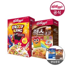 켈로그 오곡 첵스초코 레인보우 380g+후루트링 530g+사은품 (미니시리얼 30g) [필수영양소/칼슘/비타민/아침대용시리얼]