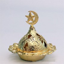 중동 스타일 문 향 버너 홀더 이드 무바라크 라마단 아랍 할로우 캔들 메탈 트레이 홈 데코, 02 moon star