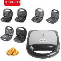 커피콩빵기계 호두과자기계 XEOLEO-6 인 1 전기 와플 메이커 그릴 샌드위치 케이크 기계 주방 가전 멀티 베이커 아침 식사