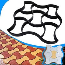 문양 보도블럭 시공 거푸집 형틀 Paver moulds-Walk Maker 스테핑 스톤 몰드 콘크리트 포장 가든 경로 벽 대형 19.68x19.68x1.6 인치, 브라운