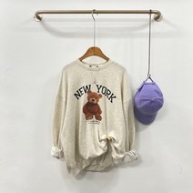 큐티 쮸리 베어 곰돌이 루즈핏 긴팔 맨투맨 티셔츠