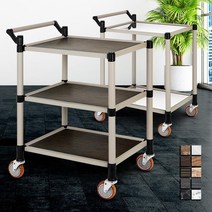 고급 식당 일식집 코스요리 서빙카트 끌차 호텔 급식실 공장 군부대 핸드카 병원 배식, 고급실버제브라2단중