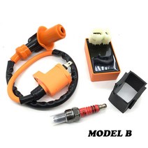 오토바이점화스위치 고성능 오토바이 레이싱 6pin CDI 점화 코일 플러그 세트 Gy6 150cc 스쿠터 부품에 적, 02 MODEL B