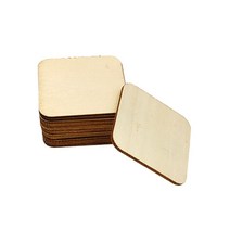 미완성 목재 사각형 조각 50100mm 나무 컷 아웃 타일 공예 홈 DIY 용품 개, 04 80mm