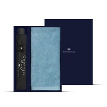 송월타월 타월우산 SW콤보세트 02, 1개, 검정우산+연파랑수건