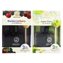 불스원 그라스 디퓨저 블랙베리&체리+애플사아다 105ml, 1