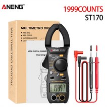 휴대용 클램프 미터 디지털 멀티 전압계 저항계 저항 커패시턴스 AC DC 전류 전기 테스터, 블랙 ST170