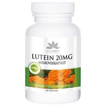 유럽 루테인 20mg - 마이크로캡슐화 - 60 캡슐 - 비건, 단일수량, 단일개당 용량/중량/정