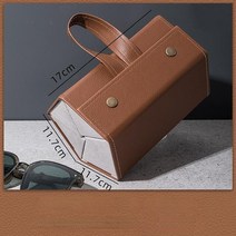 선글라스 정리 상자 5 슬롯 안경 보관 접이식 휴대용 안경 여행용 PU 가죽 케이스 가정용 보관함, 2.Brown 5 Slots