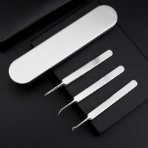 1+1스테인리스 스틸 여드름 여드름 짜기 블랙헤드 화이트헤드 미용침 5종 세포 클립 파우더 침 세트 도구, 3종 세트 철갑(직구클립+사구클립+커브클립)