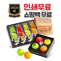2022년 볼빅 골프공 비비드 신년 호랑이 4구 12구 골프공 인쇄 쇼핑백 무료 선물포장, 2-4 호랑이 12구+인쇄+포장