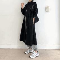 간절기 하이넥 바람막이 스트링 사파리 롱 야상 점퍼 3color